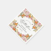 生涯の蝶の牡丹ブライダルシャワー スタンダードカクテルナプキン (角)