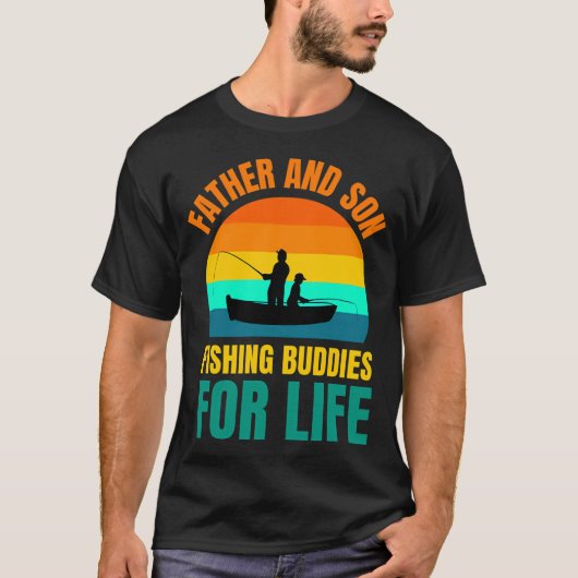 生涯の釣り仲間、父と息子 Tシャツ (正面)