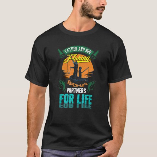 生涯の釣り仲間 父と息子 V2 Tシャツ (正面)