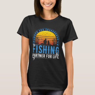 生涯の釣り仲 おじいちゃんと孫娘 Tシャツ
