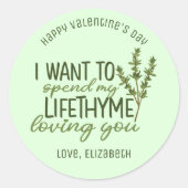 生涯を愛しおもしろいてかわいいバレンタインデー ラウンドシール (正面)