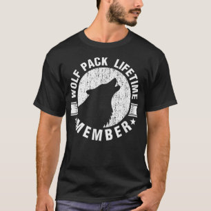 生涯オオカミパックメンバー ディストressedウルフハウリング tシャツ