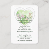 生涯キリスト教ハミングバードの記念お祝い 名刺 (裏面)