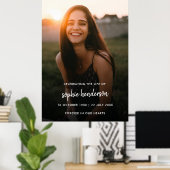 生涯モダン記念写真の葬儀お祝い ポスター (ホームオフィス)