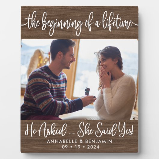 生涯写真婚約の始まり フォトプラーク (正面)