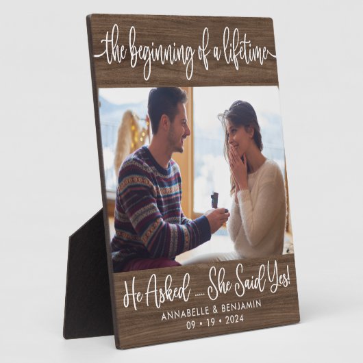 生涯写真婚約の始まり フォトプラーク (側面)