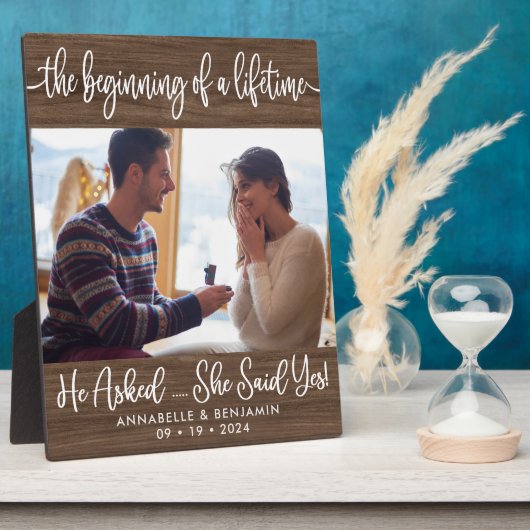 生涯写真婚約の始まり フォトプラーク (側面)