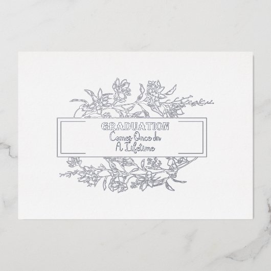 生涯来的なフォイルの出現で卒業すること 箔招待状 (正面)