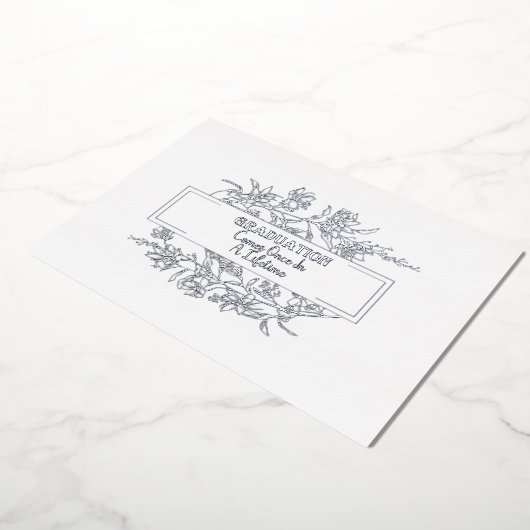 生涯来的なフォイルの出現で卒業すること 箔招待状 (回転した状態)