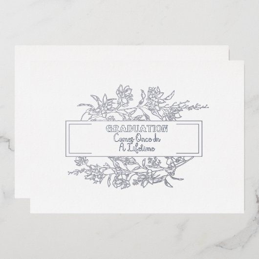 生涯来的なフォイルの出現で卒業すること 箔招待状 (正面/裏面)