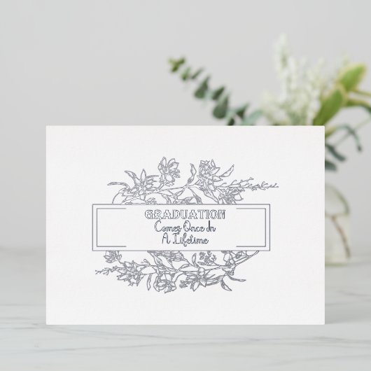 生涯来的なフォイルの出現で卒業すること 箔招待状 (立ち正面)