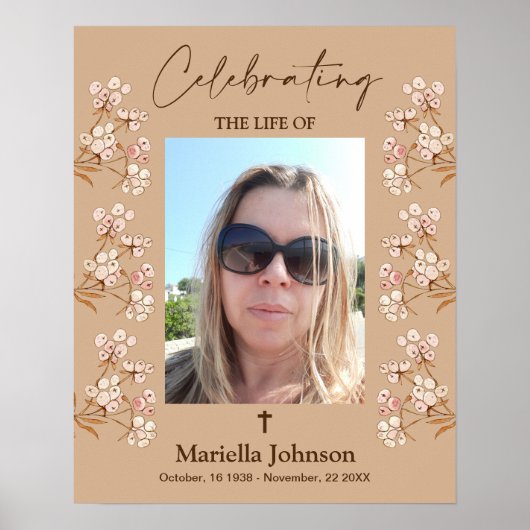 生涯祝女性葬式ポスター ポスター (正面)