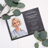 生涯素朴お祝い写真葬儀 招待状