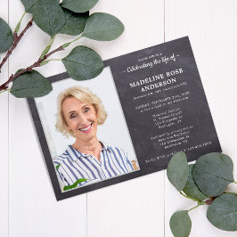 生涯素朴お祝い写真葬儀 招待状