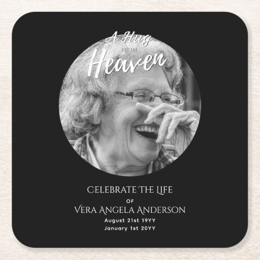 生涯葬式お祝い記念写真展 スクエアペーパーコースター (正面)