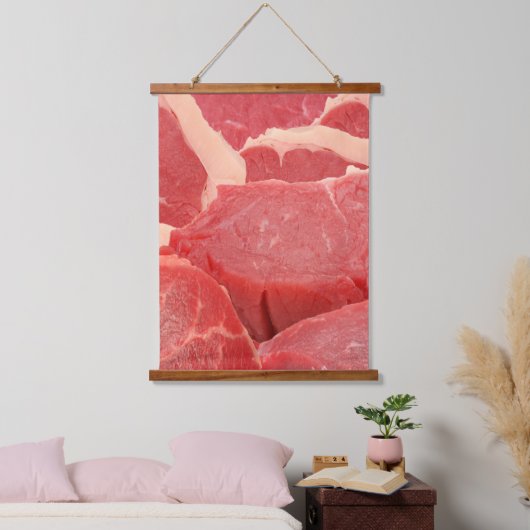 生牛肉 吊り下げ型タペストリー (寝室)