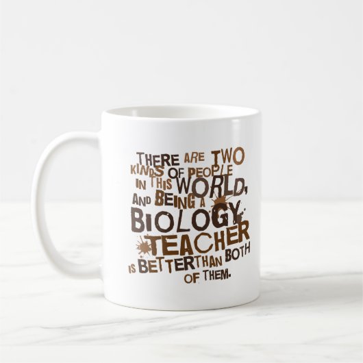 生物の教師のギフト コーヒーマグカップ (左)