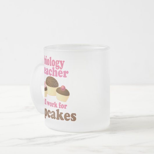 生物の教師の(おもしろいな)ギフト フロストグラスマグカップ (正面左)