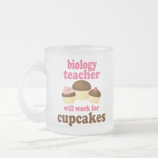 生物の教師の(おもしろいな)ギフト フロストグラスマグカップ (左)