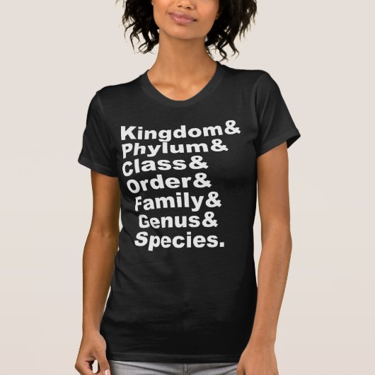 生物分類の7つの階層 Tシャツ (正面)