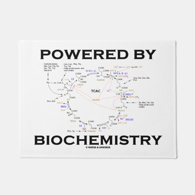 生物化学のKrebs周期のギークのユーモアによって動力を与えられる ドアマット (正面)