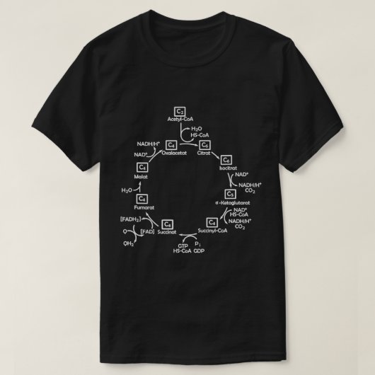 生物化学者クエン酸サイクル生物学生物学生物学研究室 Tシャツ (デザイン正面)