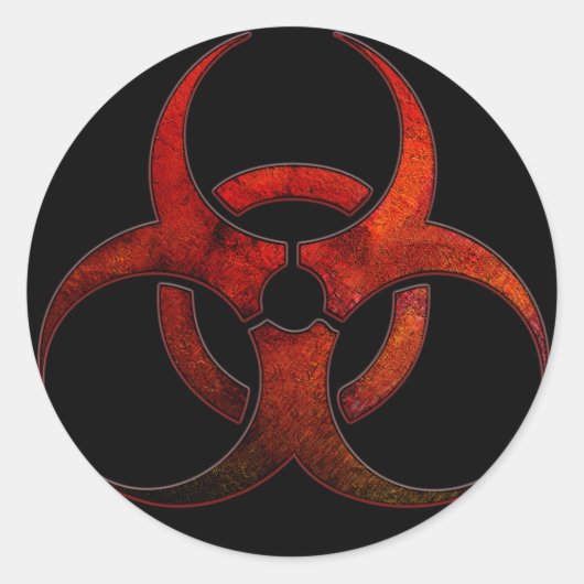 生物危険のステッカー ラウンドシール (正面)