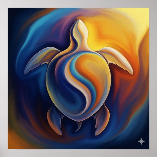 生物多様体タートルアート ポスター (正面)