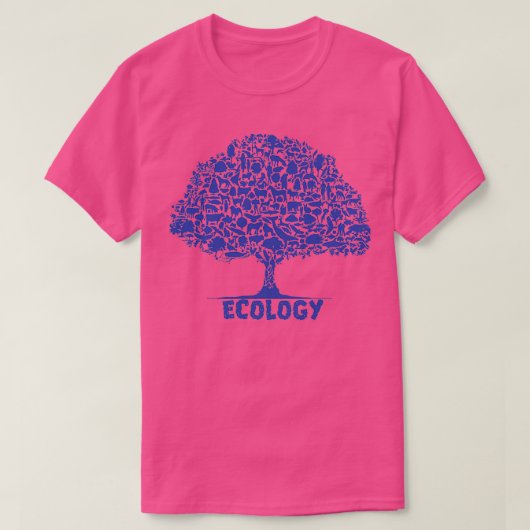 生物多様性ツリー生態学 Tシャツ (デザイン正面)
