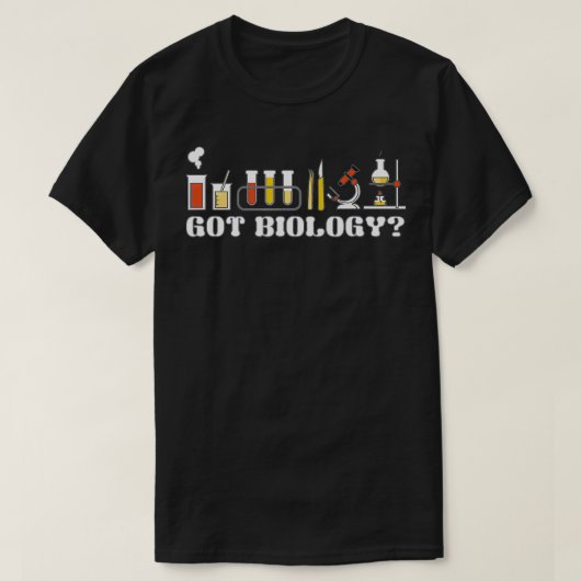 生物学おもしろい科学試験管顕微鏡 Tシャツ (デザイン正面)