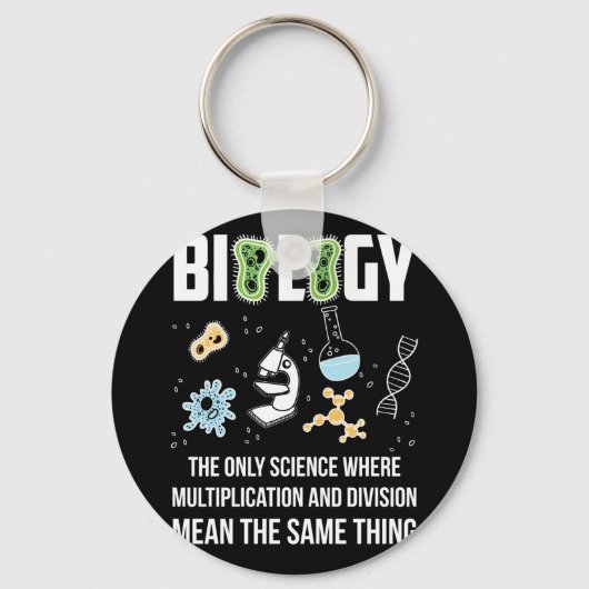 生物学が唯一の掛け算の科学 キーホルダー (正面)