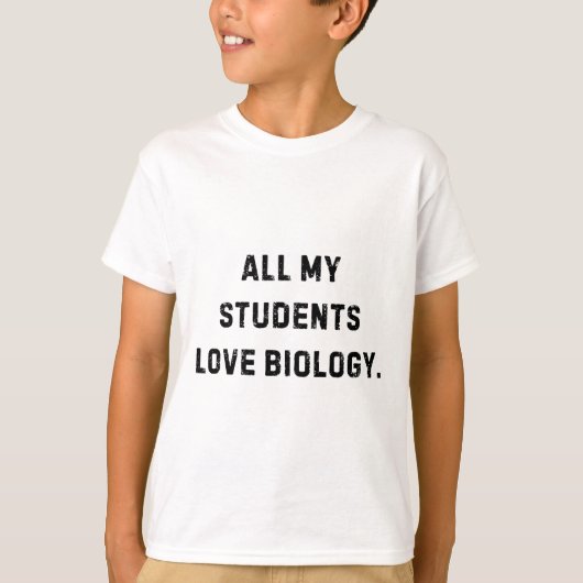 生物学が大好きな生徒たち 面白い先生のウソ 白L Tシャツ (正面)