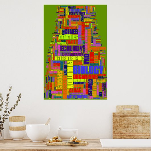 生物学がNo.1グリーンを鮮やか悩む ポスター (キッチン)