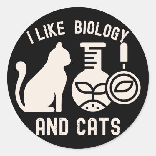生物学と猫が好き、生物学専攻 ラウンドシール (正面)
