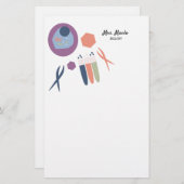 生物学のクラスのセルのスクリプト名 便箋 (正面/裏面)