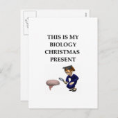 生物学のクリスマス・ジョーク シーズンポストカード (正面/裏面)