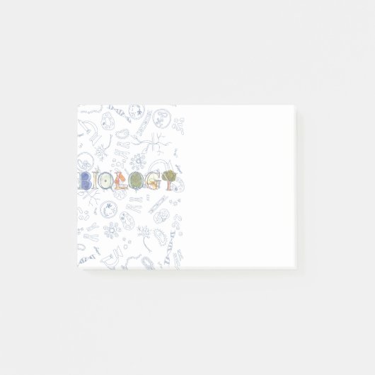 生物学のタイポグラフィおよび図表 ポストイット (正面)