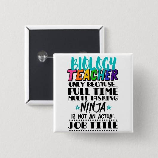 生物学の先生はフルタイムの場合のみ数々の 缶バッジ (正面&裏面)