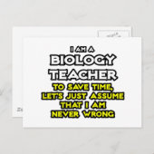 生物学の先生...私は決して間違っていないと仮定 ポストカード (正面/裏面)