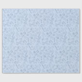 生物学の図デザインブルーの青 ラッピングペーパー (フラット)