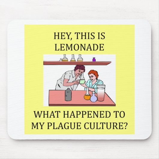 生物学の実験の冗談 マウスパッド (正面)