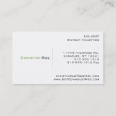 生物学の生物学者のタイポグラフィの名刺 名刺 (裏面)