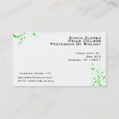 生物学の葉のタイポグラフィの名刺 名刺 (裏面)