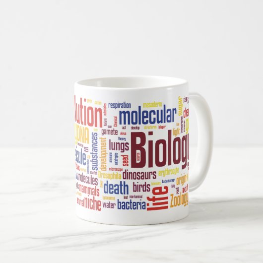 生物学のWordleのカラフルなマグ コーヒーマグカップ (正面右)