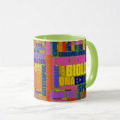 生物学のWordleのマグの緑 マグカップ (正面右)