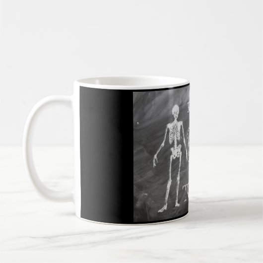 生物学先生ギフトパーソナライズされた骨格 コーヒーマグカップ (左)
