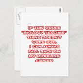 生物学先生ユーモア…モデリングのキャリア ポストカード (正面/裏面)