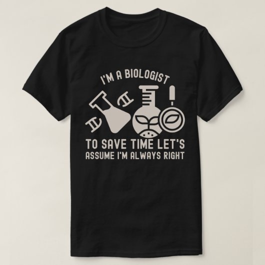 生物学専攻、生物学愛好家4 Tシャツ (デザイン正面)