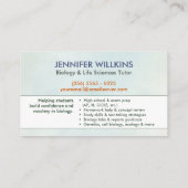 生物学理科指導サービス – 先生 名刺 (裏面)