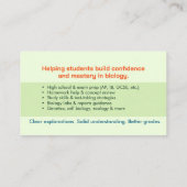 生物学理科指導サービス 名刺 (裏面)